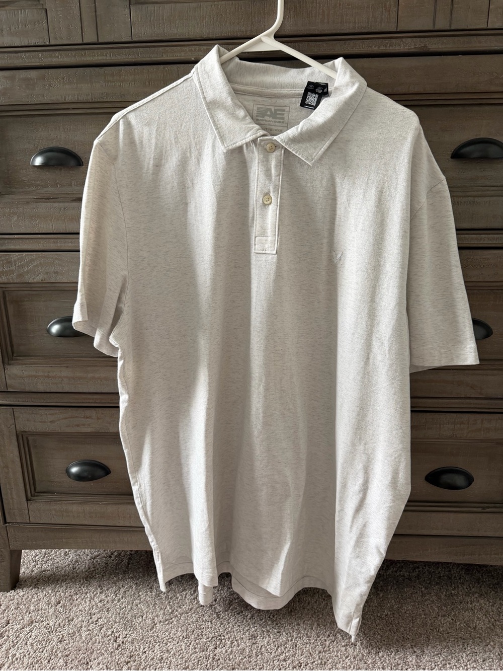 American Eagle Outfitters Light Gray Polo Shirt